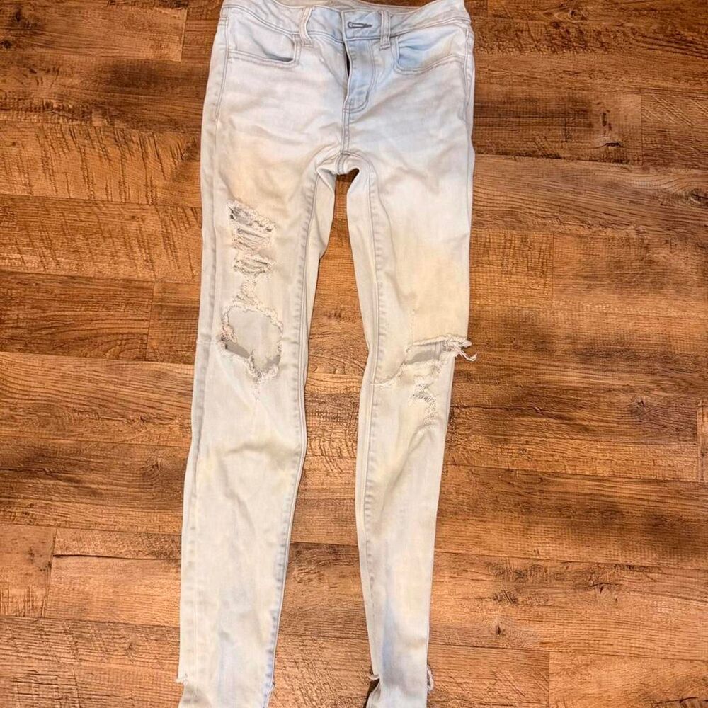 American-eagle Women's Blue and Grey Jeans